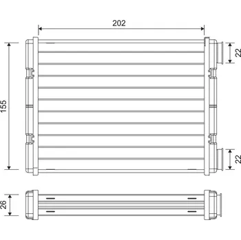 Výměník tepla, vnitřní vytápění VALEO 811636