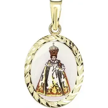 Přívěsek Aljančič Pražské Jezulátko medailonek bílé šaty 111R-white zlato