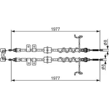 Lanko parkovací brzdy Tažné lanko, parkovací brzda BOSCH 1 987 482 870