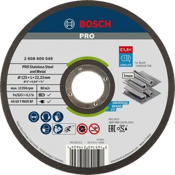 Řezný kotouč Bosch Řezací kotouč PRO Stainless Steel and Metal 2608600549