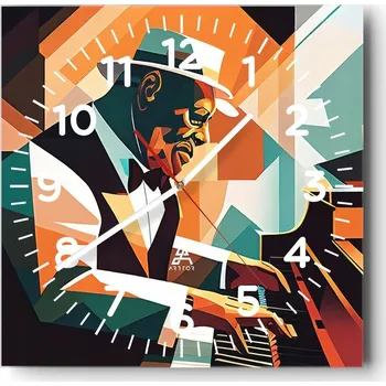 Hodiny Velké nástěnné hodiny 40x40 Piano - Tiché skleněné hodiny