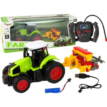RC model ostatní LEAN Toys Traktor na dálkové ovládání se secím strojem - zelený