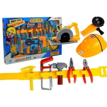 Hra na obchod LEAN Toys Velká sada nářadí pro malého kutila + pásek 55ks