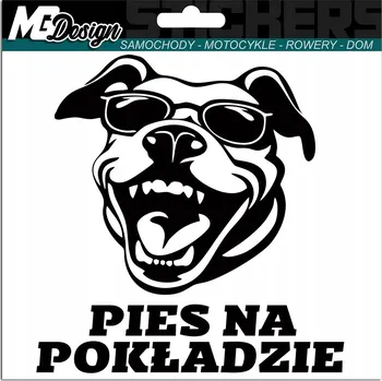 Samolepicí dekorace na vozidlo SAMOLEPKA Grafika na auto PES NA PALUBĚ Pejsek Psík DOG 18x17