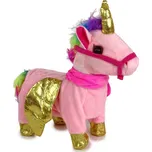 LEAN Toys Interaktivní plyšový jednorožec- růžovo/zlatý