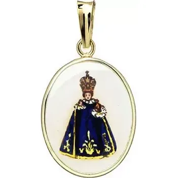 Přívěsek Aljančič Pražské Jezulátko madonka modré šaty 111H-blue zlato