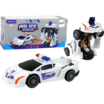 autíčko LEAN Toys Policejní robotické auto 2v1 bílé