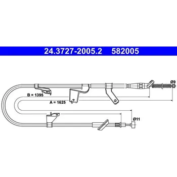 Lanko parkovací brzdy Tažné lanko, parkovací brzda ATE 24.3727-2005.2