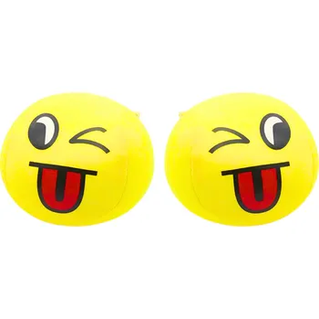 Dětský míč Mamido Měkký míček smajlík emotikon 9 cm žlutý