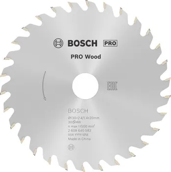 Pilový kotouč Bosch Pilový kotouč PRO Wood pro okružní pilu, 130 × 2,4 × 20 mm, T30 2608640583
