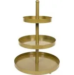 ETAŽÉR KOVOVÝ NA CUKROVÍ 3 PATRA, ZLATÁ