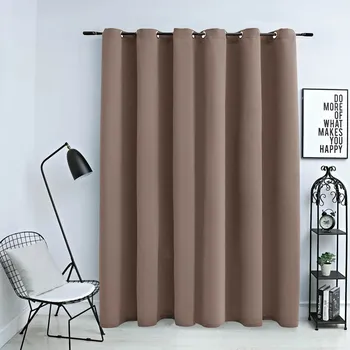 Zatemňovací závěs s kovovými kroužky taupe 290 x 245 cm IM_134437