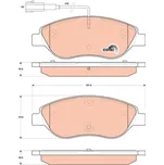 Sada brzdových destiček, kotoučová brzda TRW GDB1855