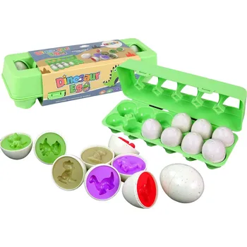 kreativní sada LEAN Toys Skládačka vajíček se vzorem dinosaurů 12 kusů