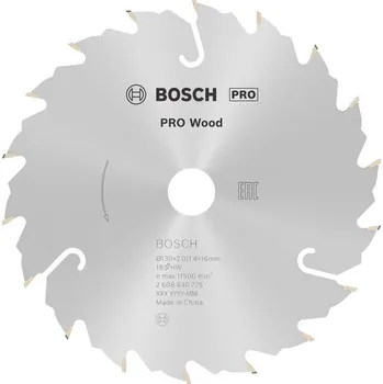 Pilový kotouč Bosch Pilový kotouč PRO Wood pro okružní pilu, 130 × 2 × 16 mm, T18 2608640775