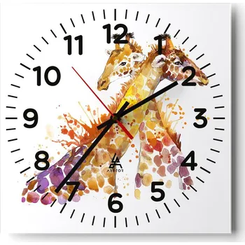 Hodiny Nástěnné hodiny do obýváku 40x40 Zvířata Bezhluczne Skleněné hodiny Tiché