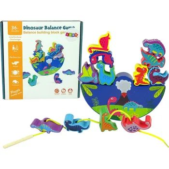 Dřevěná hračka LEAN Toys Dřevěná hra Dinosaur Balance