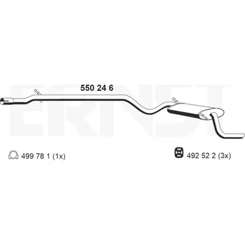 Tlumič výfuku Zadní tlumič výfuku ERNST 550246