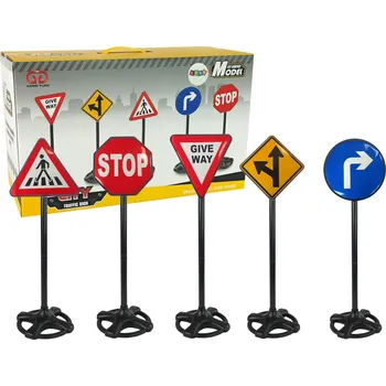 autíčko LEAN Toys Velká sada dopravních značek 82cm