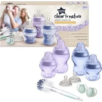 Kojenecká láhev Tommee Tippee Sada kojeneckých lahviček C2N s kartáčem Purple 0m+