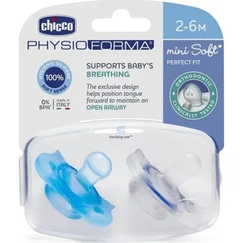 Dětské zboží Chicco Šidítko celosilikonové Mini Soft chlapec 2 ks, 2-6m