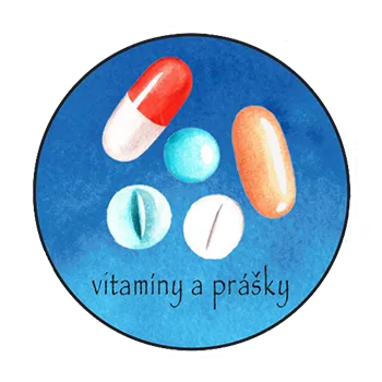 magnetka pro dítě Slon Pamatovák Vitamíny a prášky