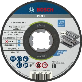 Řezný kotouč Bosch Řezací kotouč PRO Stainless Steel and Metal X-Lock 2608619362