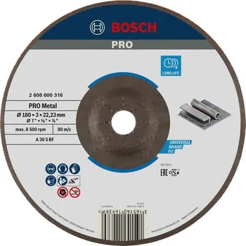 Řezný kotouč Bosch Řezací kotouč PRO Metal 2608600316