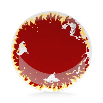 Talíř Porcelánový talíř 58products Limitovaná Edice Hot 20 cm | bílá, červená