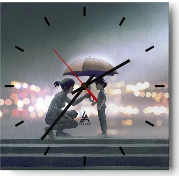 Hodiny Nástěnné hodiny do kuchyně 30x30 Pro Děti Stylové hodiny na skle Loft Tiché