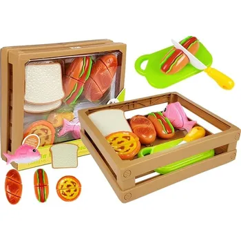 Dětská kuchyňka LEAN Toys Dětská sada potravin na krájení na suchý zip