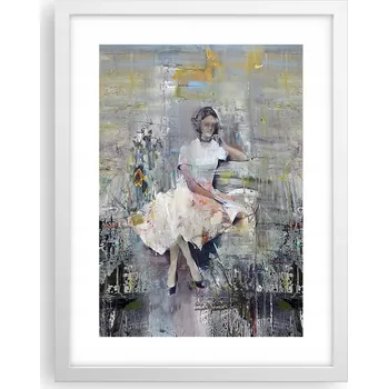 Obraz Obraz plakát v bílém rámu do obýváku 30x40 žena foto plakáty na zeď