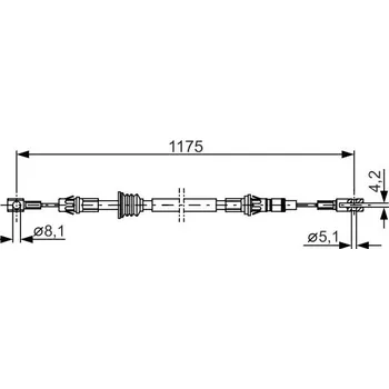 Lanko parkovací brzdy Tažné lanko, parkovací brzda BOSCH 1 987 482 012