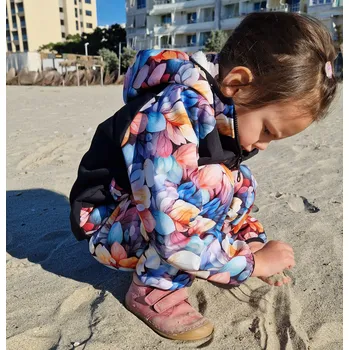 Dívčí kalhoty Yháček Zimní softshellové kalhoty Yháček, Pastelové lístky Velikost: 104