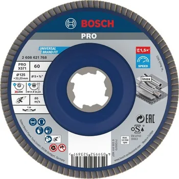 Brusný kotouč Bosch Lamelový brusný kotouč PRO X571, lomené provedení, 125 mm, G60, X-Lock 2608621768