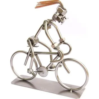 Kovová figurka - Cyklistka 19 cm