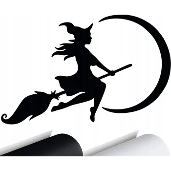 Samolepicí dekorace na vozidlo SAMOLEPKA na auto ČARODĚJNICE NA KOŠTĚTI 15x10