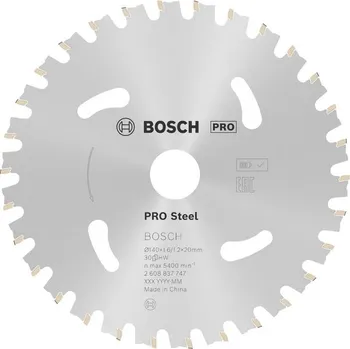 Pilový kotouč Bosch Pilový kotouč PRO Steel cordless pro akumulátorovou okružní pilu, 140 × 1,6 × 20 mm 2608837747