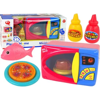 Dětská kuchyňka LEAN Toys Dětská mikrovlnná trouba s příslušenstvím