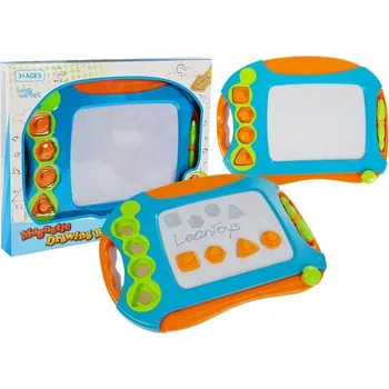 Magnetická kreslící tabulka LEAN Toys Kreslící magnetická tabulka s doplňky - modro/oranžová