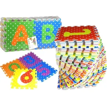 LEAN Toys Pěnové puzzle s barevnými čísly a abecedou