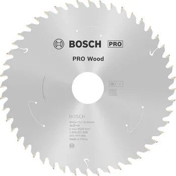Pilový kotouč Bosch Pilový kotouč PRO Wood cordless pro akumulátorovou okružní pilu, 165 × 1,5 × 30 mm, T48 2608837689