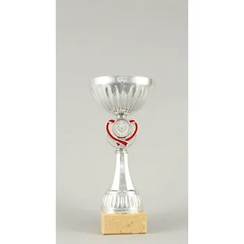 Stříbrný sportovní pohár se srdcem 19 cm - 25 cm - 22,5 cm