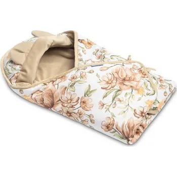 Zavinovačka Sensillo Sametová zavinovačka do autosedačky béžové květy