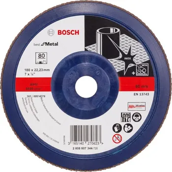 Brusný kotouč Bosch Lamelový brusný kotouč PRO X571, rovné provedení, 180 mm, G80 2608607344