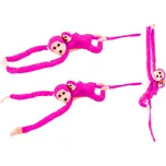 LEAN Toys Plyšová opice s miminkem tmavě růžová 90 cm