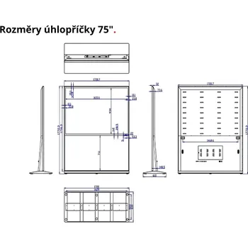 Velkoplošný Horizontální Reklamní Digitální Banner Obrazovka Displej Digiposter Infokiosek Totem Výběr Variant 75"