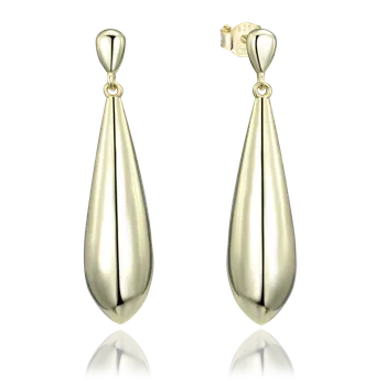 Náušnice Moonlit Stříbrné visací náušnice velké kapky pozlacené