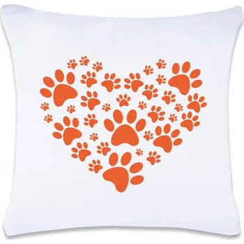 Dekorativní polštářek DOBRÝ TRIKO Polštář s potiskem Psí tlapky srdce 40 x 40 cm Oboustranný tisk: NE
