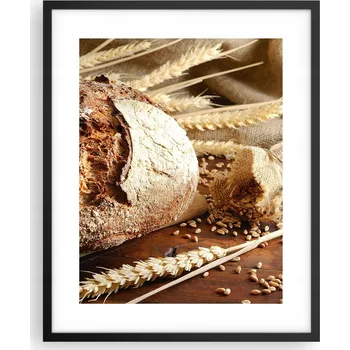 Obraz Foto obraz plakát na zeď v černém rámu 40x50 chléb plakáty do obýváku